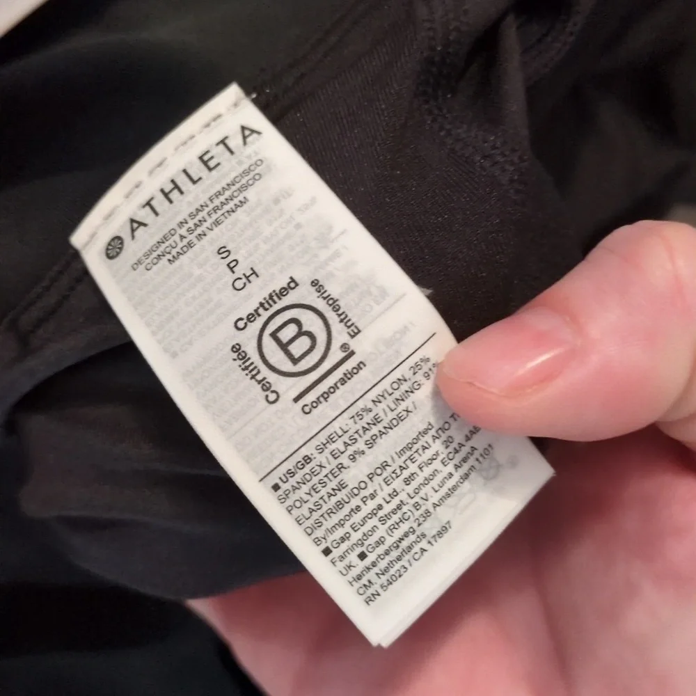 Athleta Black Crossed Tankini Size Small
